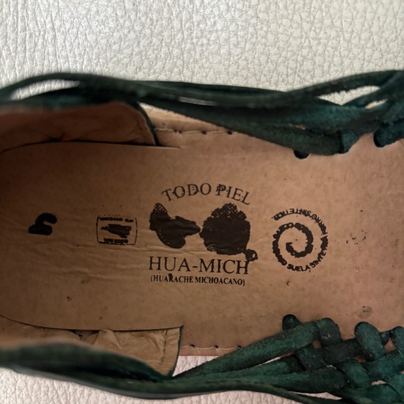 Rare Women's Leather Slip-On Huarache Mexican Sandals - Picture 5 of 16